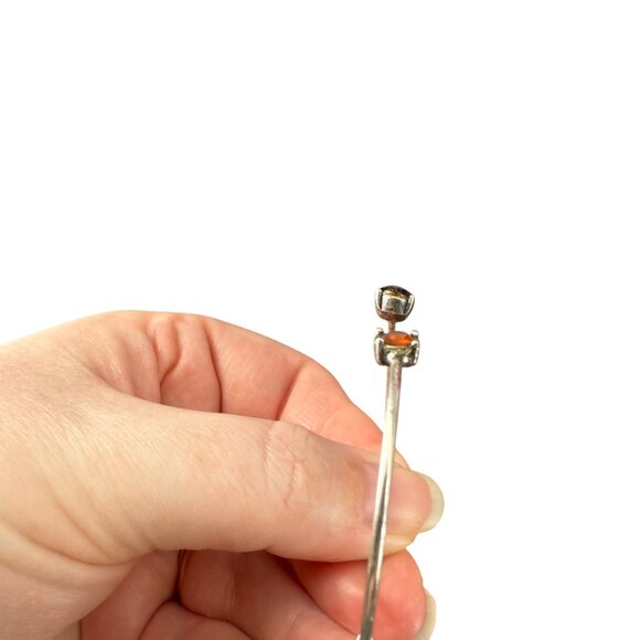 J. Jill Bracelet Silver Tone Open Thin Bangle Cuff Red Double Stones Minimalist - Picture 11 of 13